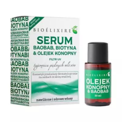 BIOELIXIRE 20ml, Olejek konopny i Baobab do włosów 