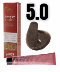 ECHOSLINE Seliar Synergy Color 5.0 100ml kremowa farba do włosów bez amoniaku z arganem i keratyną