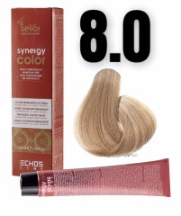 ECHOSLINE Seliar Synergy Color 8.0 100ml kremowa farba do włosów bez amoniaku z arganem i keratyną