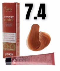 ECHOSLINE Seliar Synergy Color 7.4 100ml kremowa farba do włosów bez amoniaku z arganem i keratyną