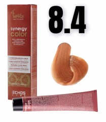 ECHOSLINE Seliar Synergy Color 8.4 100ml kremowa farba do włosów bez amoniaku z arganem i keratyną
