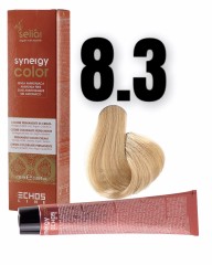 ECHOSLINE Seliar Synergy Color 8.3 100ml kremowa farba do włosów bez amoniaku z arganem i keratyną