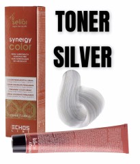 ECHOSLINE Seliar Synergy Color Toner Silver 100ml kremowa farba do włosów bez amoniaku z arganem i keratyną