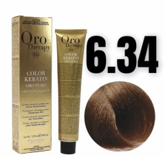 FANOLA Oro Therapy 24k Color Keratin 6.34 100ml farba bez amoniaku z keratyną, złotem koloidalnym i olejkiem arganowym