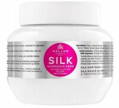 KALLOS Kjmn Silk 275ml, maska do włosów z jedwabiem 