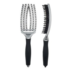 OLIVIA GARDEN Fingerbrush  Combo Medium Purity White Gold, szczotka do rozczesywania srebrna